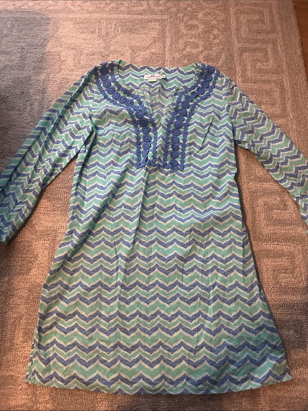 Vineyard Vines 100% Cotton Teal Cover-Up Dress | XS